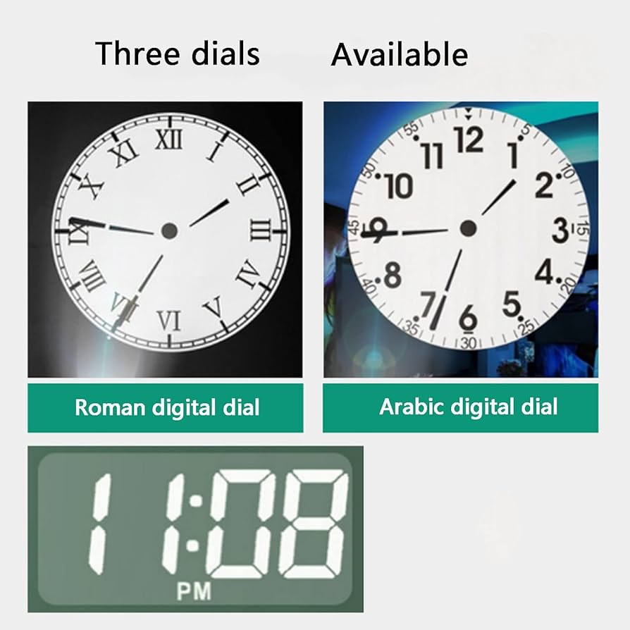 ★New year Sale★　アナログプロジェクションクロッ Amazon.com: ZXSYYDS LED Projection Clock, 180 ° Rotatable